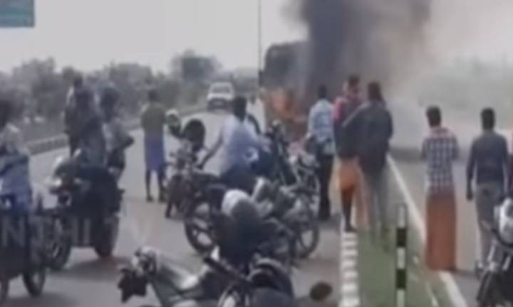 Driver saves 20 students as school van catches fire in Madurai