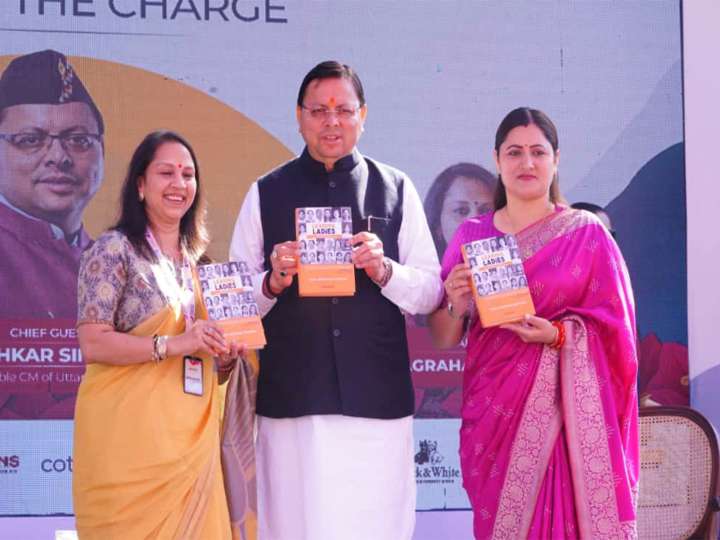 CM Dhami releases Leading Ladies of India book at Lit festival
