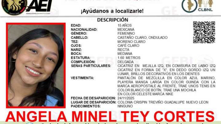 Buscan a Joven de 15 Años de Edad en Guadalupe, Nuevo León; Desapareció Cuando Iba a la Escuela