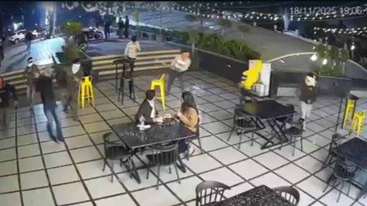 Caught on camera: Masked men with swords and baseball bats storm Bhopal cafe as customers flee