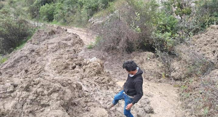 La Libertad: Carretera de Huaganto a Victorio quedó bloqueada tras deslizamiento, en Pataz