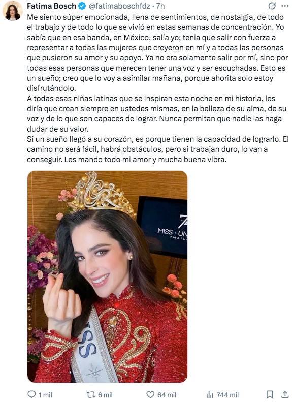 Fátima Bosch pide a niñas latinas que luchen por sus sueños