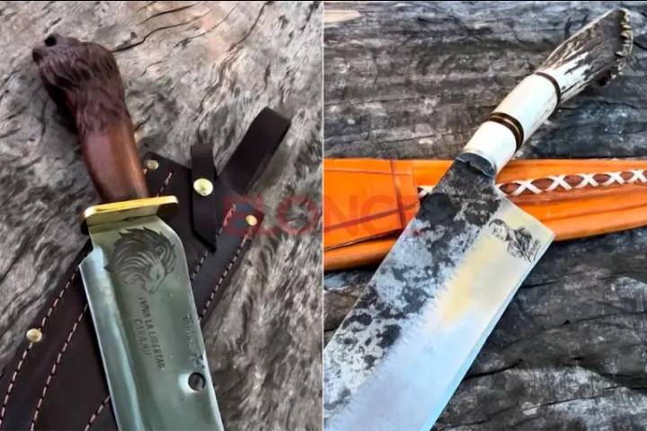 Artesano entrerriano crea cuchillos inspirados en Milei, Perón y San Martín