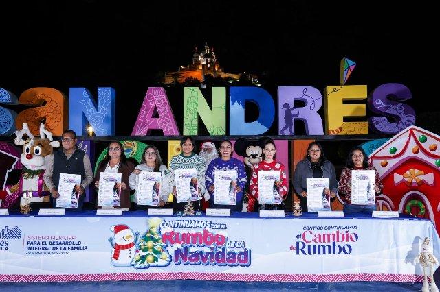Anuncia Lupita Cuautle el inicio de la navidad con encendido de árboles