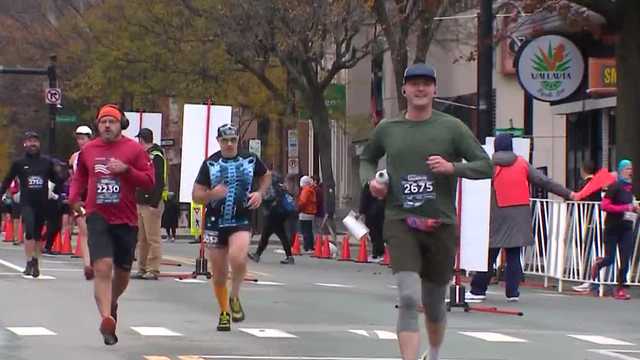 Hundreds of runners take part in Manchester City Marathon