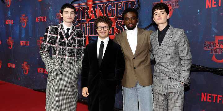 ‘Stranger Things’ Stars Finn Wolfhard, Noah Schnapp, Caleb McLaughlin, & Gaten Matarazzo Attend Berlin Event Together! | Caleb McLaughlin, Finn Wolfhard, Gaten Matarazzo, Netflix, Noah Schnapp, Strang