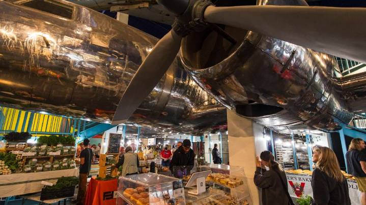 How Salt Lake City's winter market ended up selling food underneath a large airplane
