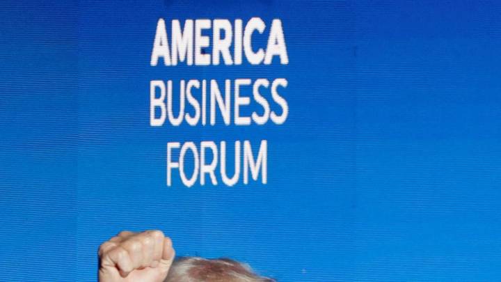 Trump at America Business Forum. Did Melania, Barron or Ivanka show?