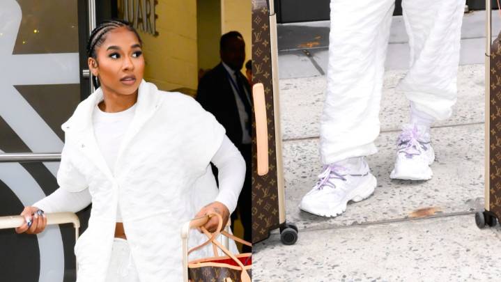 Jordan Chiles is Cool and Casual in Chunky Balenciaga Sneakers