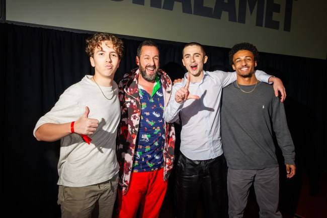 Adam Sandler and Timothee Chalamet’s Wild Fairfax High Pep Rally