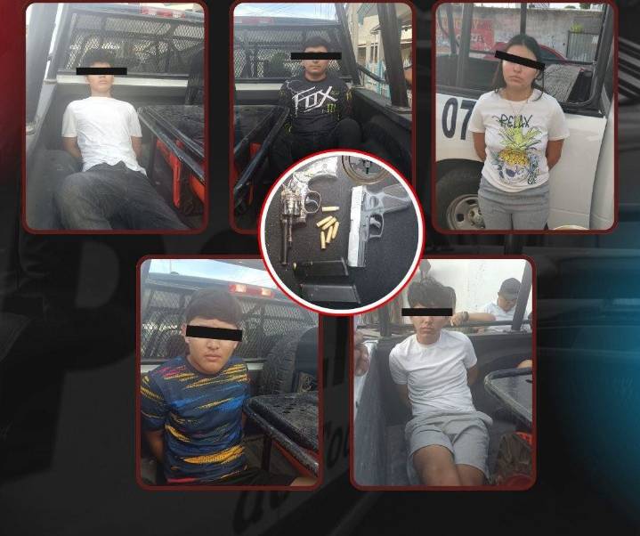 CINCO DETENIDOS TRAS BALACERA