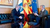 Azcón y el presidente canario, Fernando Clavijo, se reúnen a puerta cerrada en el Pignatelli