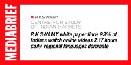 R K SWAMY white paper finds 93% of Indians watch online videos 2.17 hours daily, regional languages dominate
