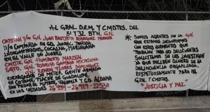 Acusan en manta a mandos de GN de vínculos con crimen organizado