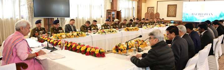 LG Manoj Sinha today chairs a high-level meeting in Srinagar to review the security situation in Kashmir Division