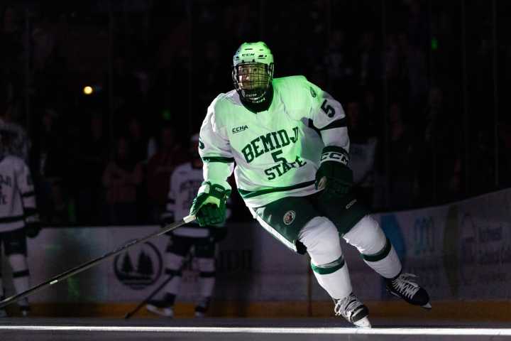 Hudson Thornton blocks ‘outside noise’ as he becomes one of the CCHA’s top defensemen