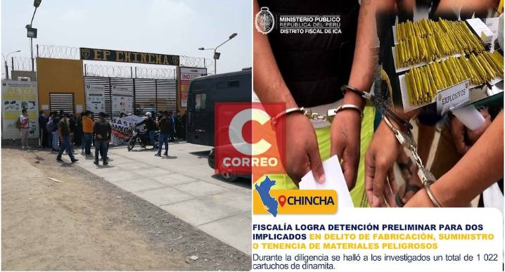 Chincha: A la cárcel detenidos con más de mil cartuchos de dinamita