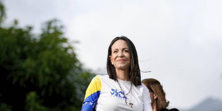 María Corina Machado apeló a la ayuda de Europa para liberar a Venezuela de la “dictadura criminal” de Nicolás Maduro