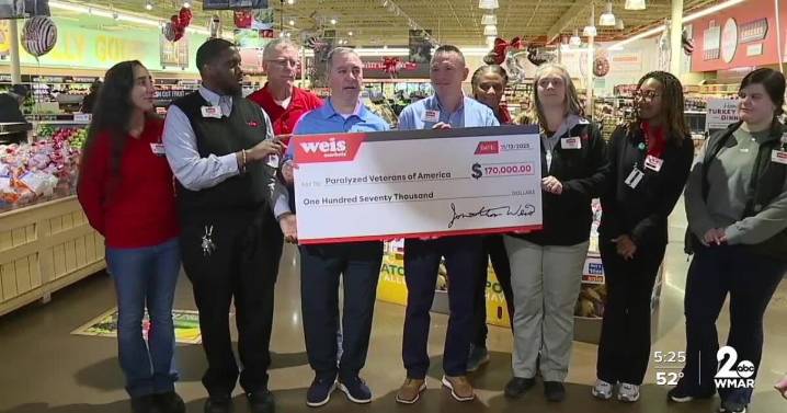 Weis Markets donates $170,000 to Paralyzed Veterans of America in 10th year of partnership