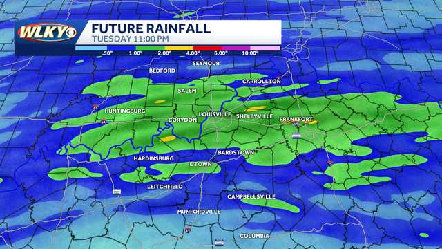 Impact weather arrives Tuesday morning with showers, storms likely
