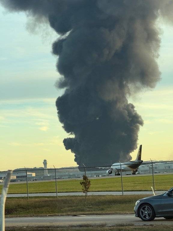 UPS plane crashes on takeoff from Louisville, Kentucky, airport, igniting huge fire on ground