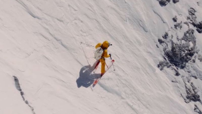 American describes what he was thinking before skiing down Everest