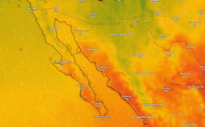 Clima en La Paz y Los Cabos, lunes 24 de noviembre de 2025
