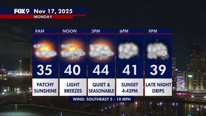 MN weather: Quiet, cloudy and seasonable ahead of a rain/snow mix for some Monday night