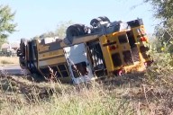 4 Hospitalized After School Bus Flips Over While Trying to Avoid a Vehicle