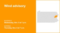 Wind advisory in place for Carbon and Monroe counties until Thursday morning