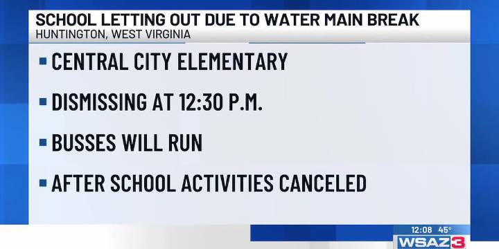 School letting out due to water main break