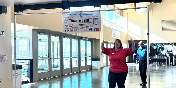 Community members complete a marathon together to raise money and awareness for Diabetes education in Siouxland