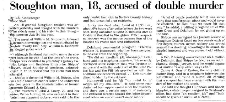 Man convicted of killing two people in Stoughton in 1982 granted parole