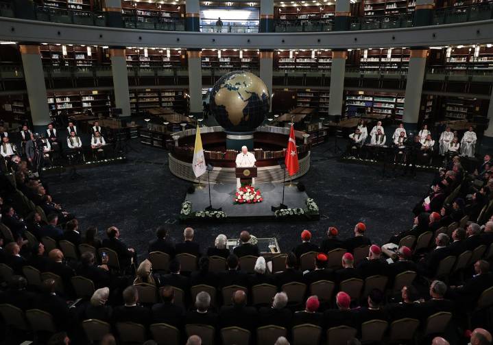 Pope Leo XIV encourages Turkey to be a force for stability and peace as he opens first foreign trip