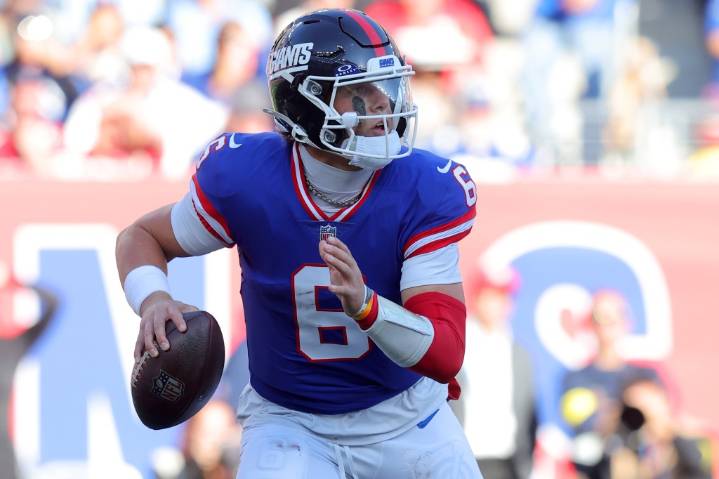 Jaxson Dart upgraded in practice, will start for Giants if cleared