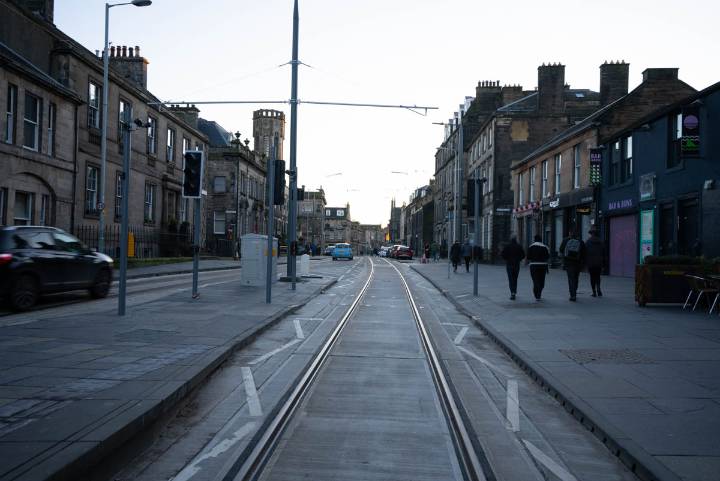 Emergency services at scene of incident at tram stop on Constitution Street