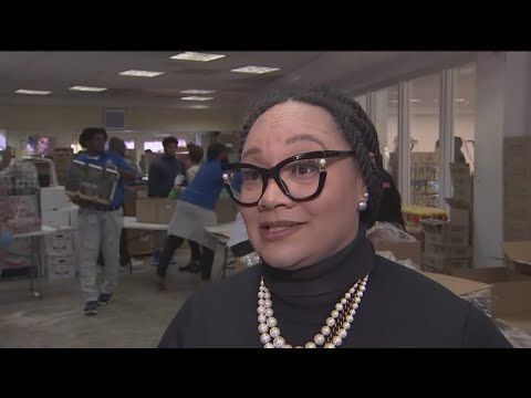 Rep. Nikema Williams volunteers, helps distribute food