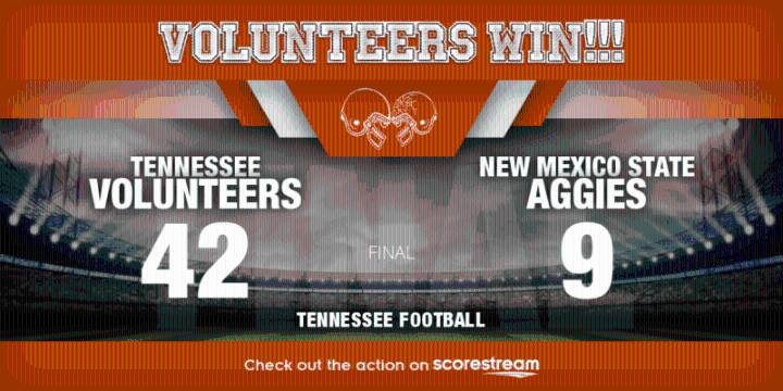 Tennessee Dominates New Mexico State 42