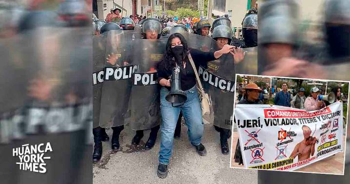 Reciben a José Jerí con protesta y pancartas; policías retiran a manifestantes a empujones