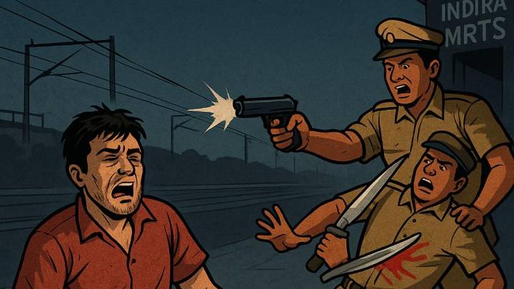 Chennai: 21-year-old rowdy turns violent, slashes cop; Inspector shoots him down near MRTS Station