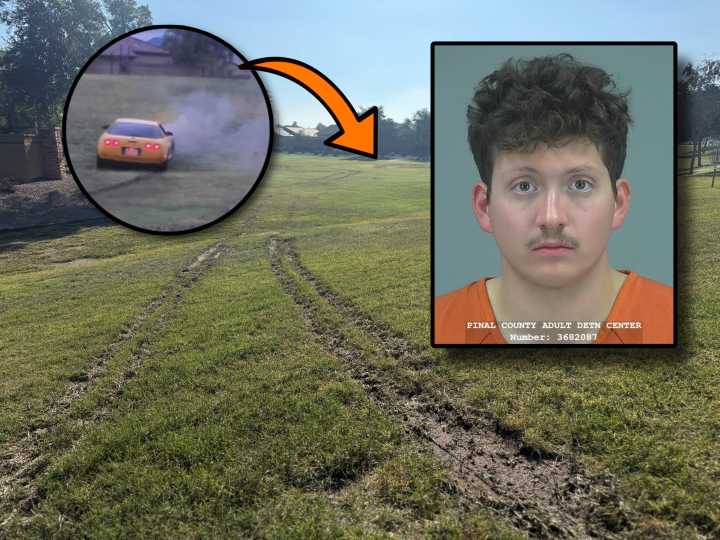 Arrestee ID'd in fiery vette crash that left $1K trail of damage