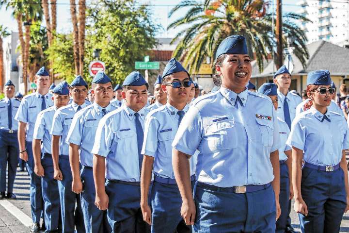 Veterans Day parade in downtown Las Vegas on Tuesday
