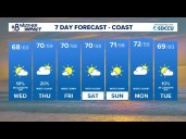 Watch for a temperature cool down Wednesday and Thursday, with afternoon clouds and westerly winds