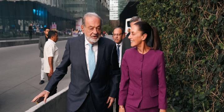 Claudia Sheinbaum se reúne con Carlos Slim en Palacio Nacional, es su quinto encuentro