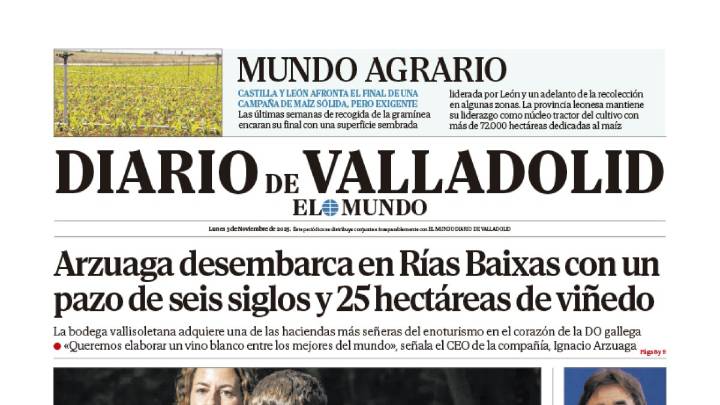 Portada de Diario de Valladolid del 3 de noviembre de 2025