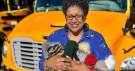 School bus driver knits hats for students to stay warm during winter months