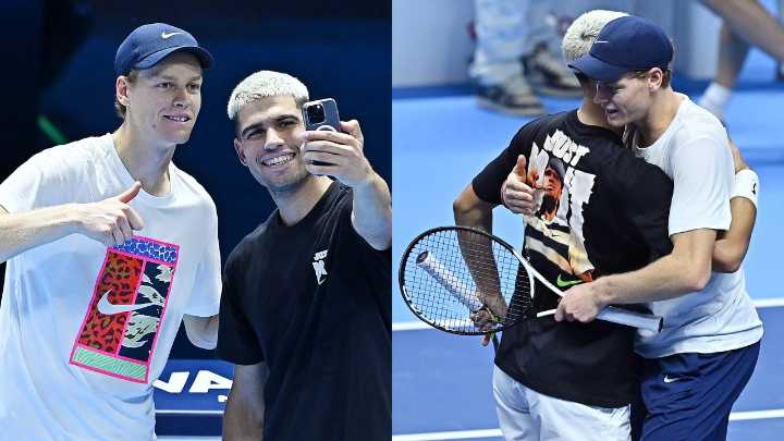 Los mejores puntos del entrenamiento entre Carlos Alcaraz y Jannik Sinner en Turín