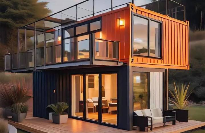 Minicasa contenedor expandible de dos pisos de Amazon: puedes personalizarla desde la distribución interior hasta la paleta de colores