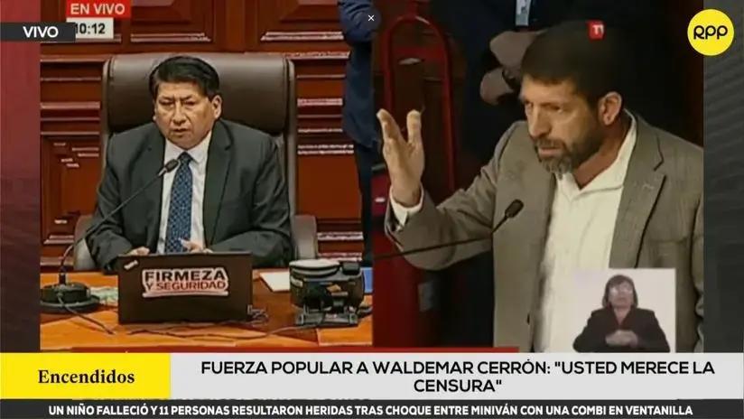 Fuerza Popular evalúa censurar a Waldemar Cerrón por permitir "insultos" del abogado de Betssy Chávez