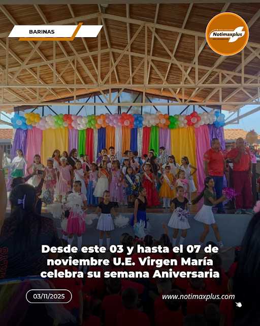 Desde este 03 y hasta el 07 de noviembre U.E. Virgen María celebra su semana Aniversaria